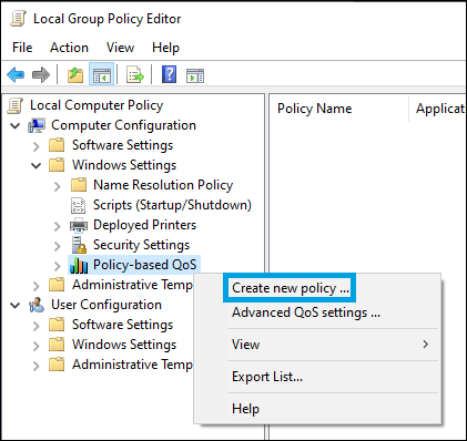 Policy-based QoS