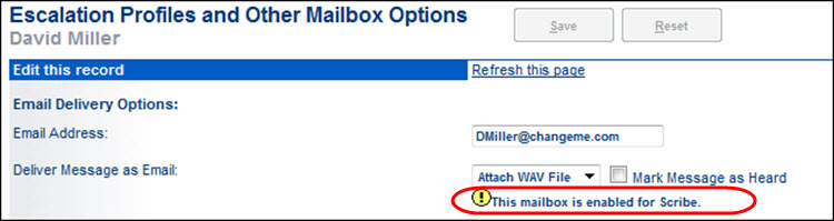 User is Enabled for Scribe