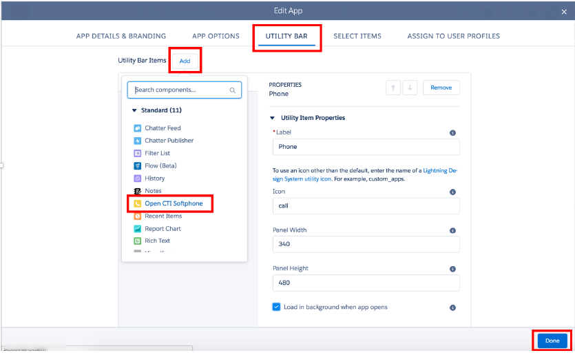 Utility Bar page