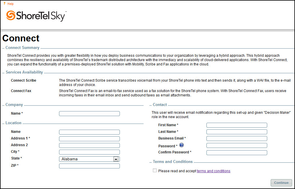 Connect Registration Page