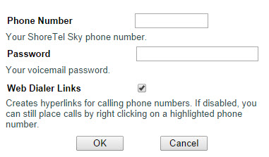 WebDialer options or settings in Chrome