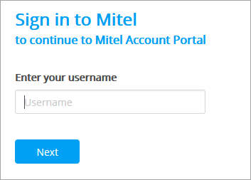ShoreTel Sky Portal Log In Screen